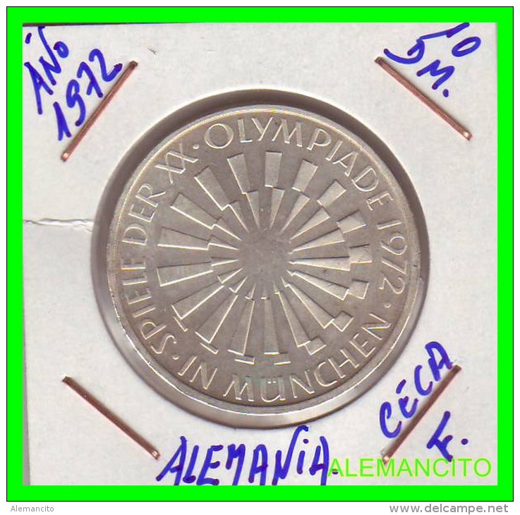 ALEMANIA   MONEDA  PLATA S/C 10 DM  OLIMPIADE  1972-  MÜNCHEN - Conmemorativas