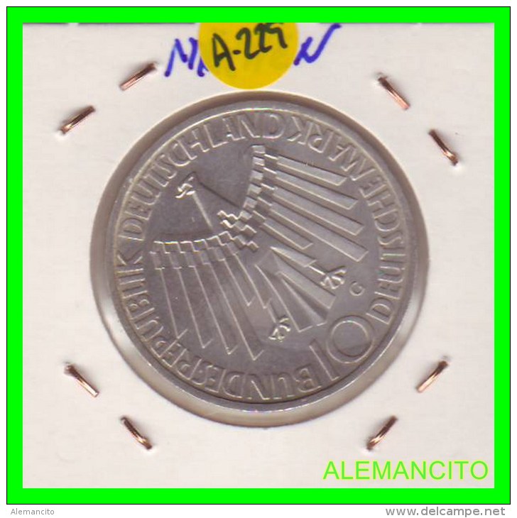 ALEMANIA   MONEDA  PLATA S/C 10 DM  OLIMPIADE  1972-  MÜNCHEN - Conmemorativas