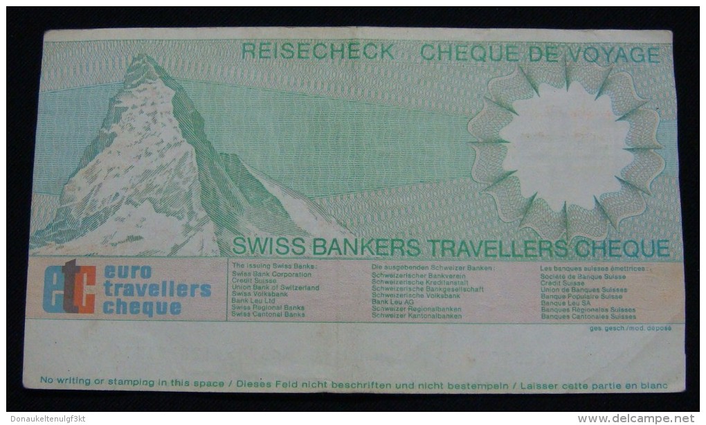 MEGA RARE SWITZERLAND 50 FRANCS SWISS BANKERS TRAVELLERS REISECHECK CHEQUE DE VOYAGE ND 1980-90, VF+. - Swaziland