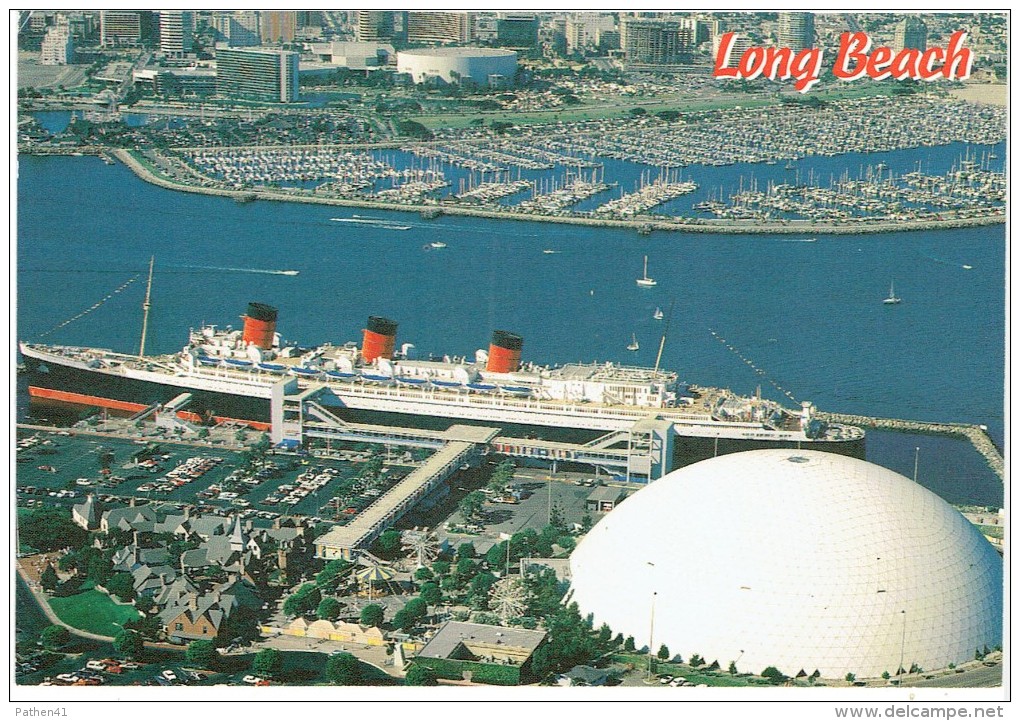 CPM ETATS-UNIS CALIFORNIE LONG BEACH - Vue Aérienne Du Port - The Queens Mary And Spruce Goose - 1998 - Long Beach