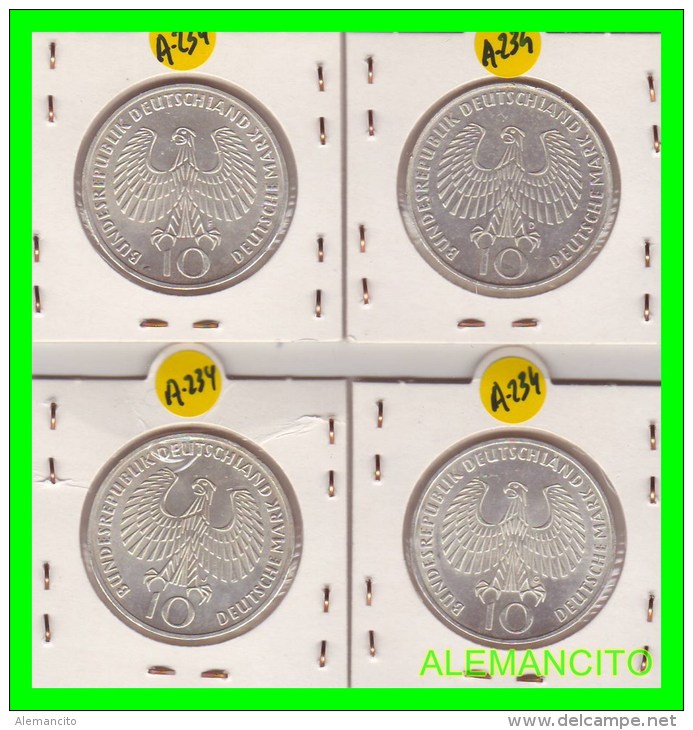 ALEMANIA  4 MONEDAS  PLATA S/C 10DM  XX OLIMPIADE 1972  --MÜNICH - Conmemorativas