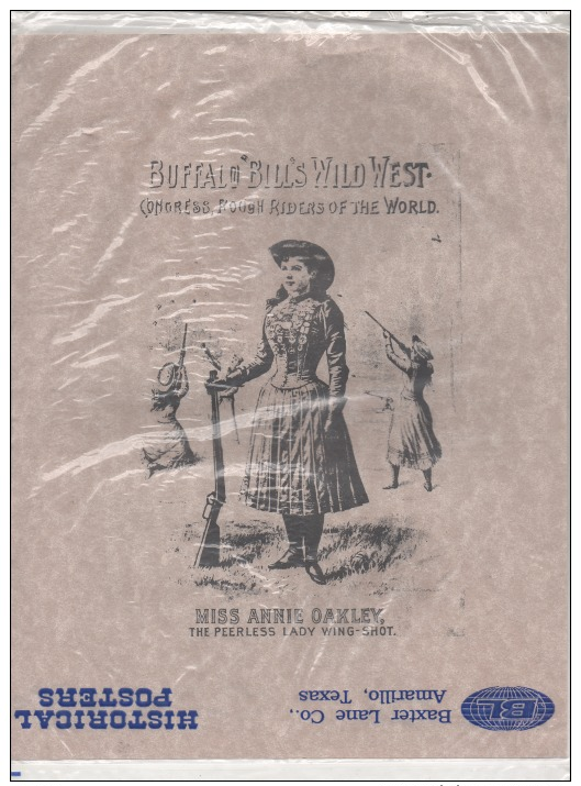 OLD West  - Replique Exacte En Papier Parchemin - Miss Annie Oakley -  Collègue De Buffalo Bill Pour Le Wild West - Historische Dokumente