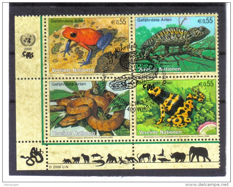 GEO14 UNO WIEN  2006  MICHL NR. 461/64 VIERERBLOCK Used / Gestempelt - Oblitérés