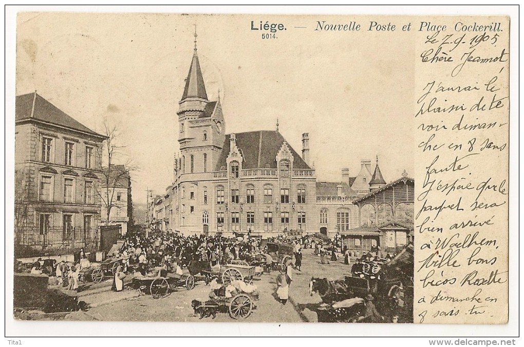 154 - Liège - Nouvelle Poste Et Place Cockerill - Luik