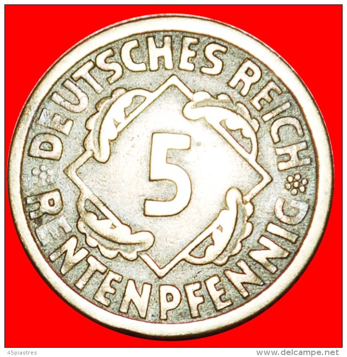 &#9733;PYRAMID OF WHEAT: GERMANY &#9733;5 RENTENPFENNIG 1924A! LOW START&#9733;NO RESERVE! - 5 Rentenpfennig & 5 Reichspfennig