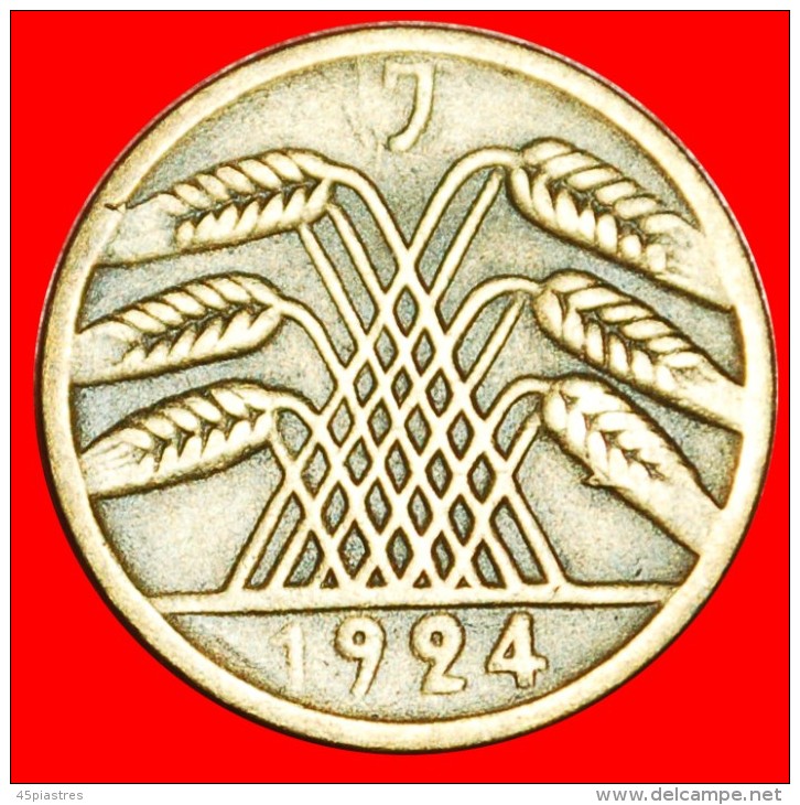 &#9733;PYRAMID OF WHEAT: GERMANY &#9733;5 RENTENPFENNIG 1924J! LOW START&#9733;NO RESERVE! - 5 Rentenpfennig & 5 Reichspfennig