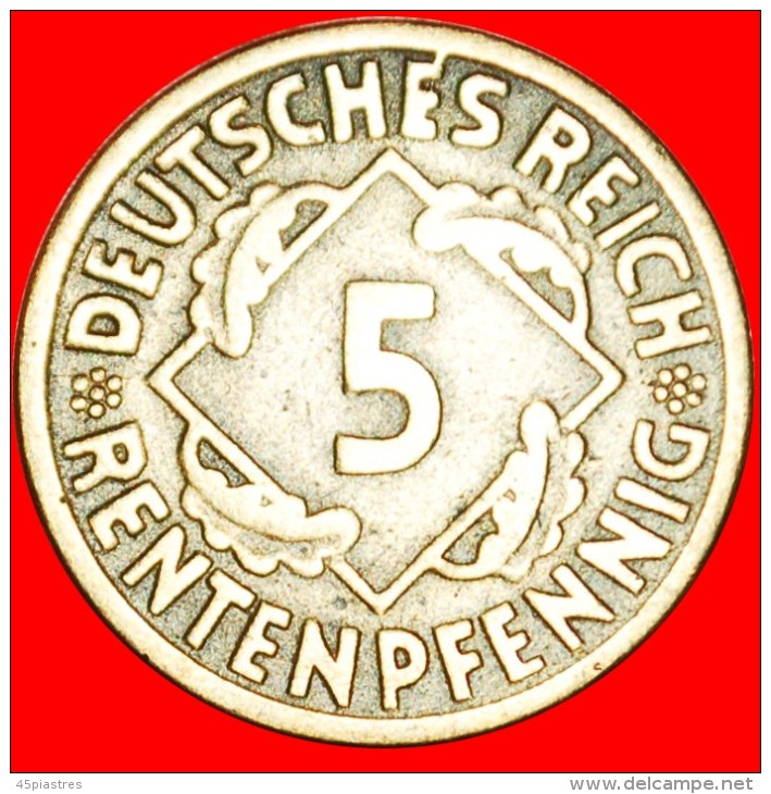 &#9733;PYRAMID OF WHEAT: GERMANY &#9733;5 RENTENPFENNIG 1924J! LOW START&#9733;NO RESERVE! - 5 Rentenpfennig & 5 Reichspfennig