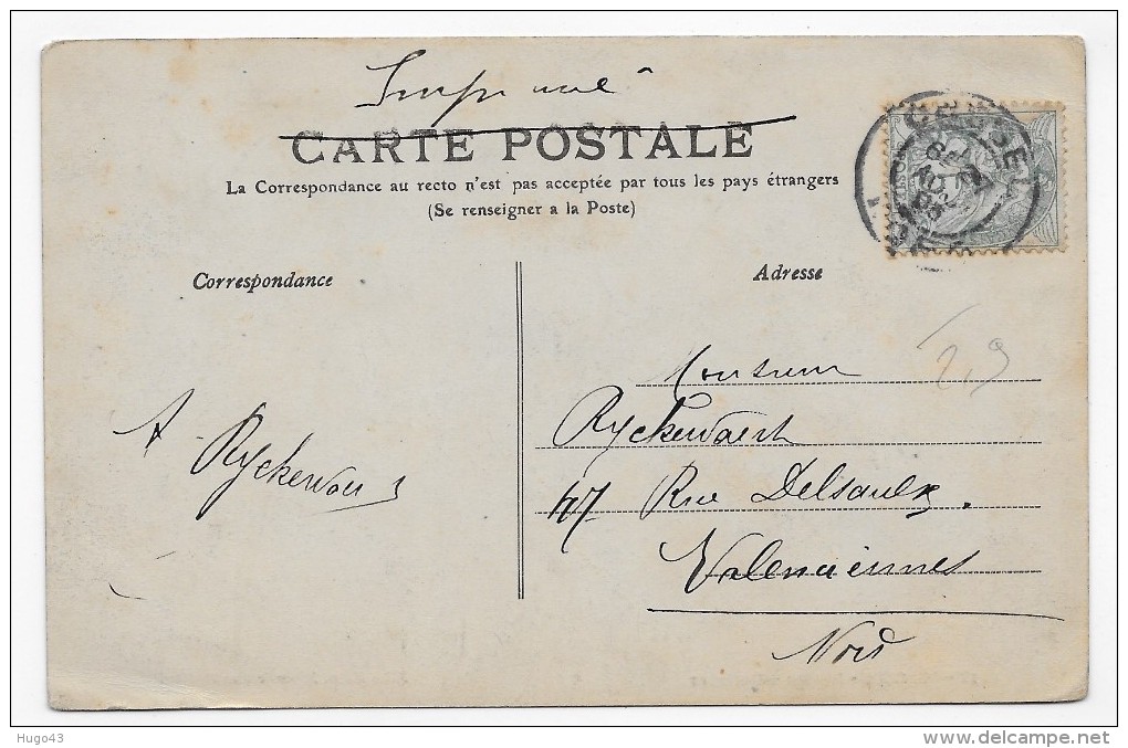 (RECTO / VERSO) CASSEL EN 1905 - N° 10 - RIVIERE D' OXELAERE - BEAU CACHET - CPA - Cassel