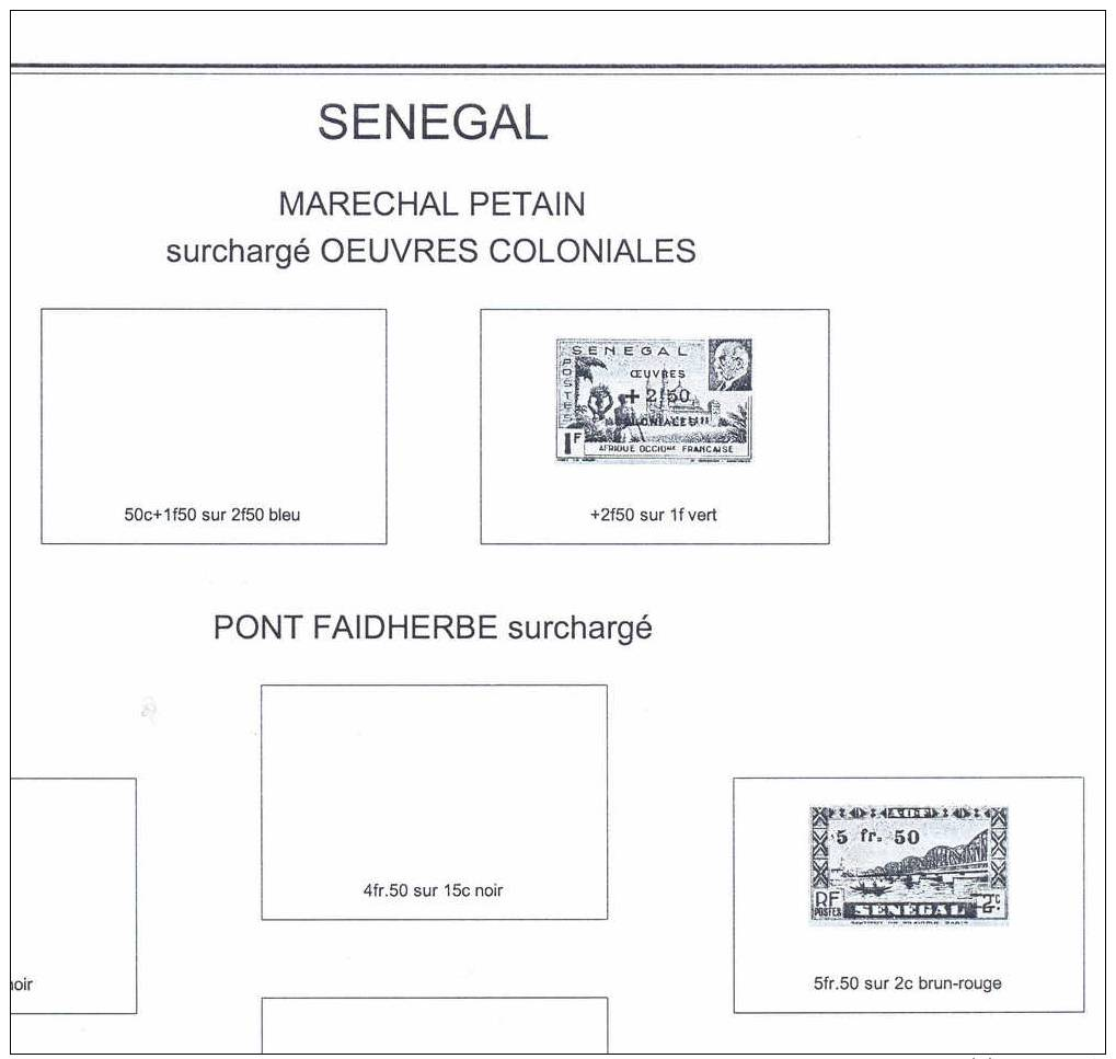 Feuilles Album SENEGAL (16 Feuilles) Avec Page De Garde (Qualité Professionnelle) - Pré-Imprimés