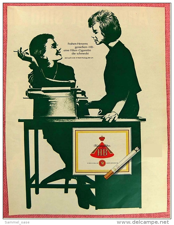 Reklame Werbeanzeige  ,  HB Cigaretten  ,  Frohen Herzens Genießen  -  Von 1965 - Autres & Non Classés