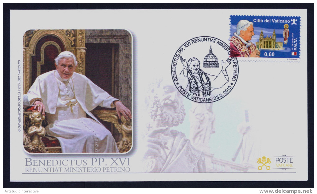 2013 VATICANO "BENEDICTUS XVI RENUNTIAT MINISTERIO PETRINO" FDC (POSTE VATICANE) - FDC