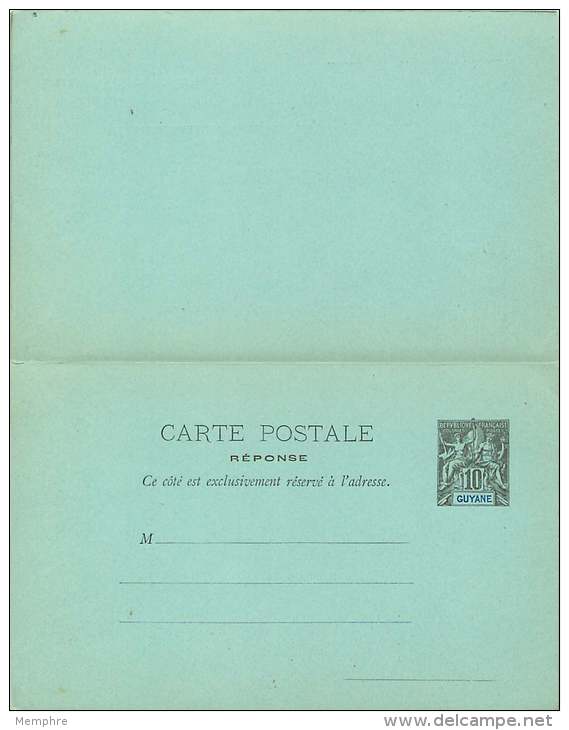 Entier Postal Carte Postale   Avec Réponse  Type Groupe 10 Cent Noir - Lettres & Documents