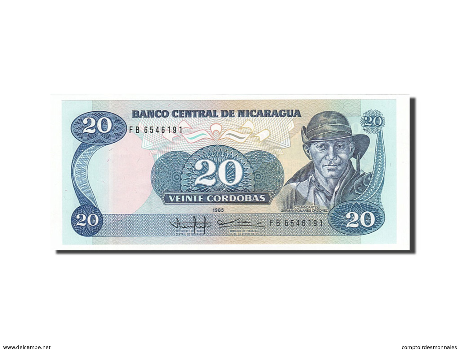 Billet, Nicaragua, 20 Cordobas, 1985, Undated, KM:152, NEUF - Nicaragua