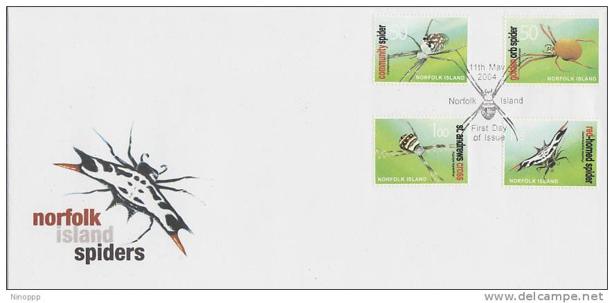 Norfolk Island-2004 Spiders Set FDC - Norfolkinsel