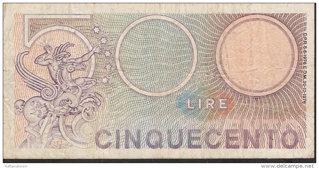 ITALY  P95  500  LIRE  20.12.1976 #L19      VG - 500 Liras