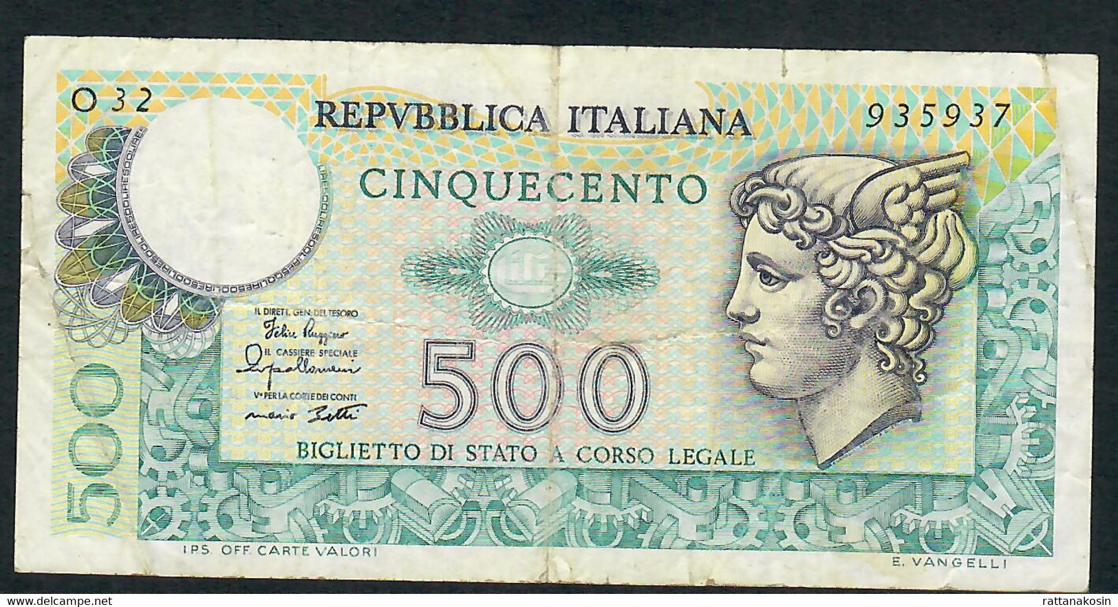 ITALY  P94  500  LIRE 14.2.1974  /  2.4.1979   # O32     VF - 500 Lire