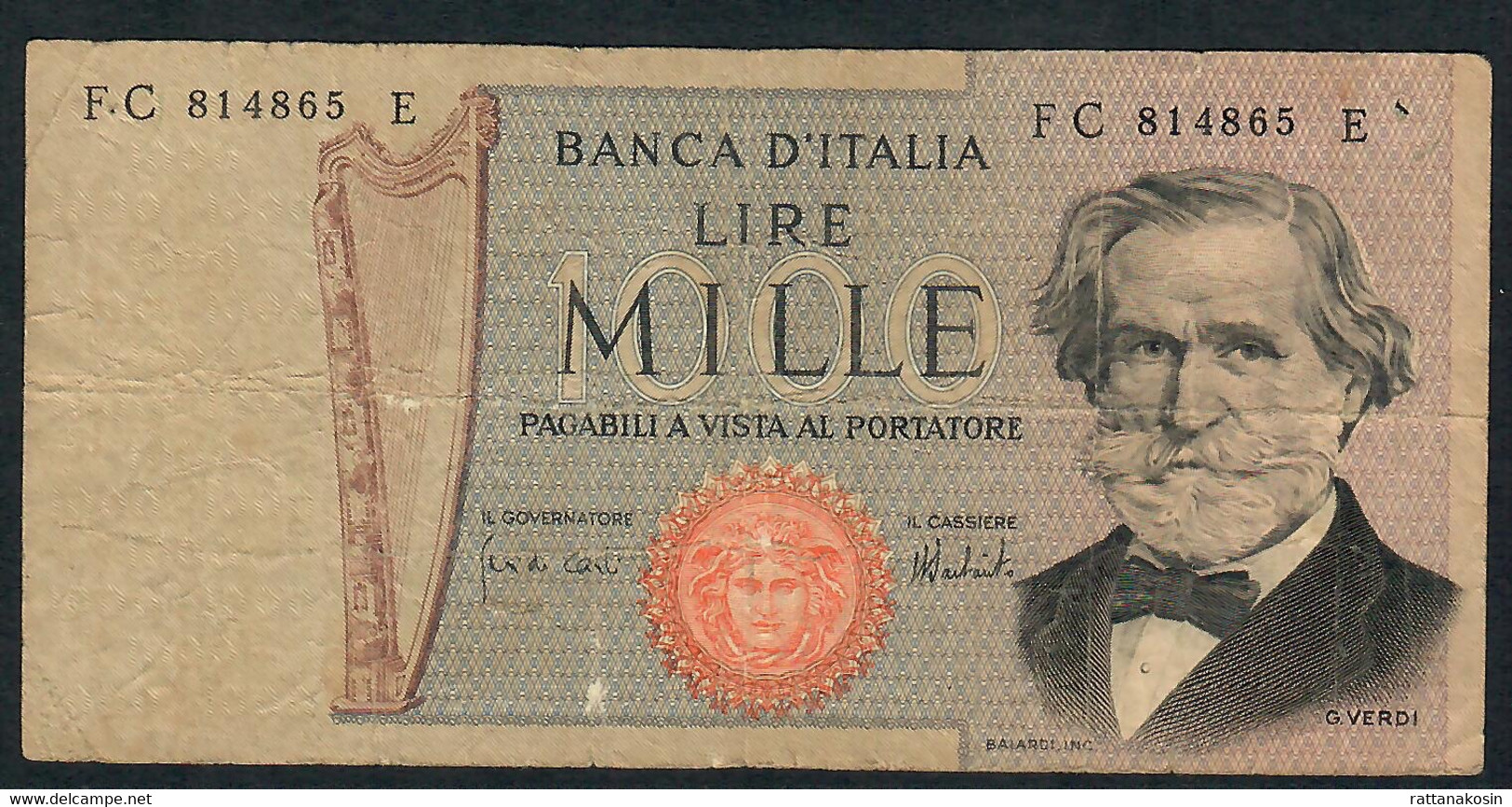 ITALY  P101d  1000 LIRE   5.10.1975 # FC/E      VF - 1000 Liras