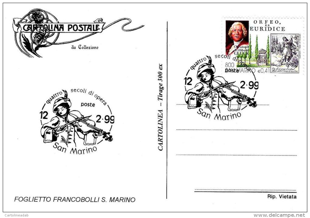 [MD0472] CPM - RIPRODUZIONE FOGLIETTO SAN MARINO - CARTOLINEA 0322 - CON ANNULLO - San Marino