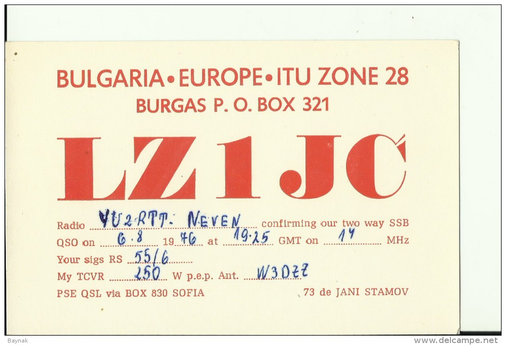 QSL CARD  --  BULGARIA - Sonstige & Ohne Zuordnung