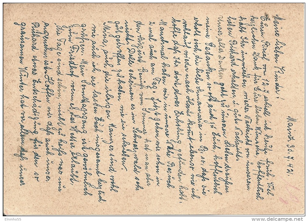 WWII 1942 Cartolina Postale  Da Mainz Per Milano - Lettres & Documents