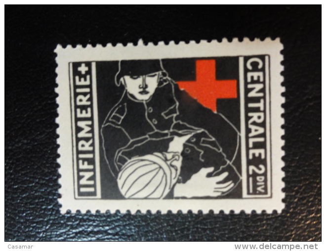 INFIRMERIE CENTRALE 2 DIV Nurse Soldatenmarken Militar Stamp Label Poster Stamp Vignette Suisse Switzerland - Vignettes