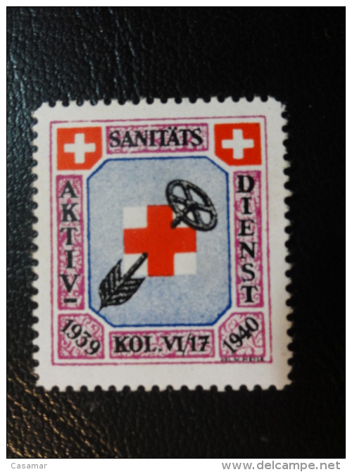 Sanitats Kol Vi/17 Sky Red Cross Soldatenmarken Militar Stamp Label Poster Stamp Vignette Suisse Switzerland - Vignettes