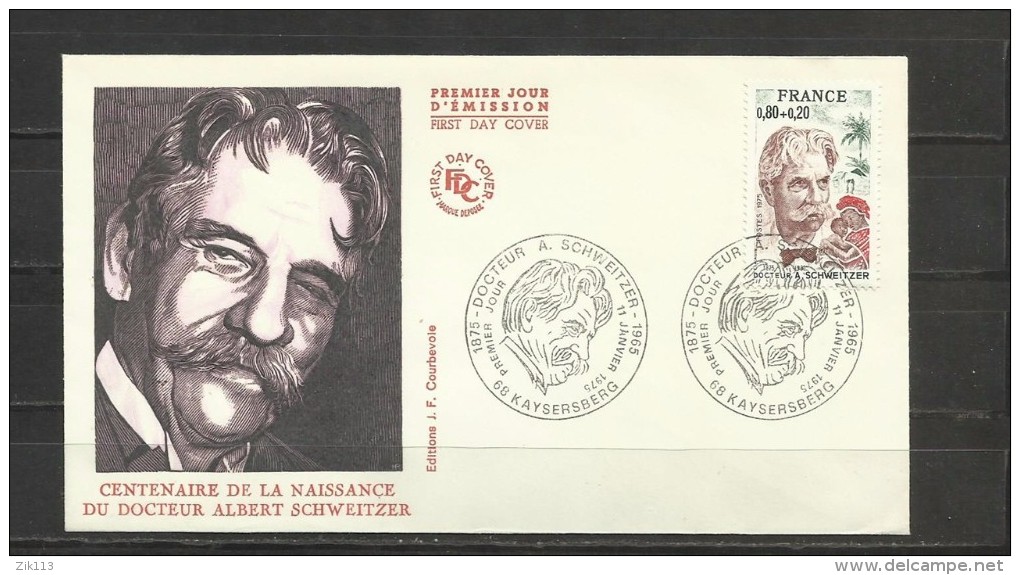 France 1965 - Medicine, Schweitzer, FDC - Medicine