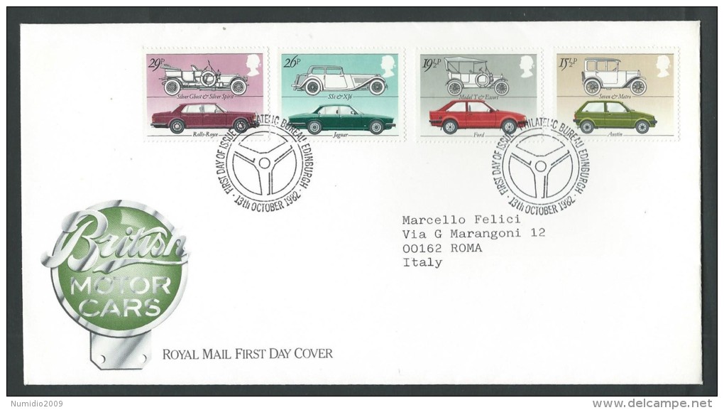 1982 GRAN BRETAGNA FDC AUTO NO TIMBRO ARRIVO - L - 1981-1990 Decimal Issues