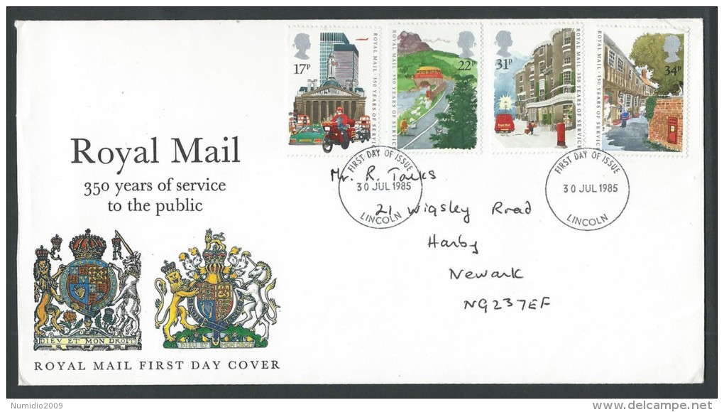 1985 GRAN BRETAGNA FDC POSTE BRITANNICHE NO TIMBRO ARRIVO - L - 1981-90 Ediciones Decimales