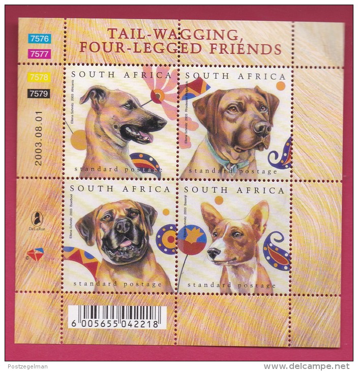 SOUTH AFRICA, 2003, MNH, Sheet Of Stamps , Dogs  Sa 1560, #9180 - Unused Stamps