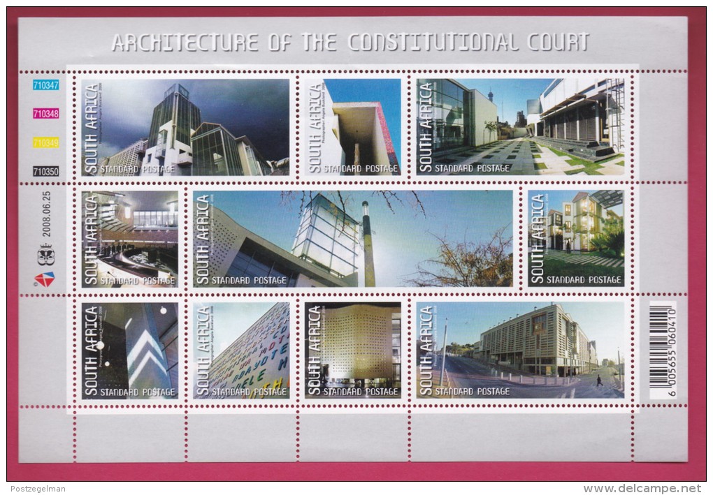 SOUTH AFRICA, 2008, Mint Never Hinged, Sheet Of Stamps , Architecture Court, Sa 1867, #9214 - Unused Stamps