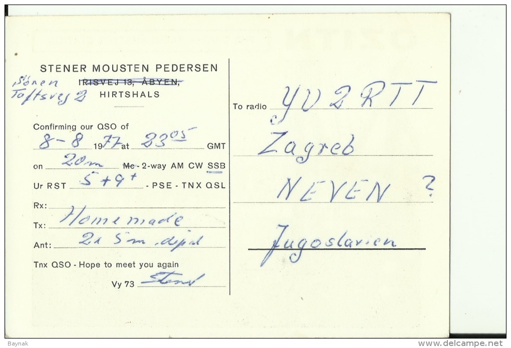 QSL CARD   --    DENMARK - Sonstige & Ohne Zuordnung