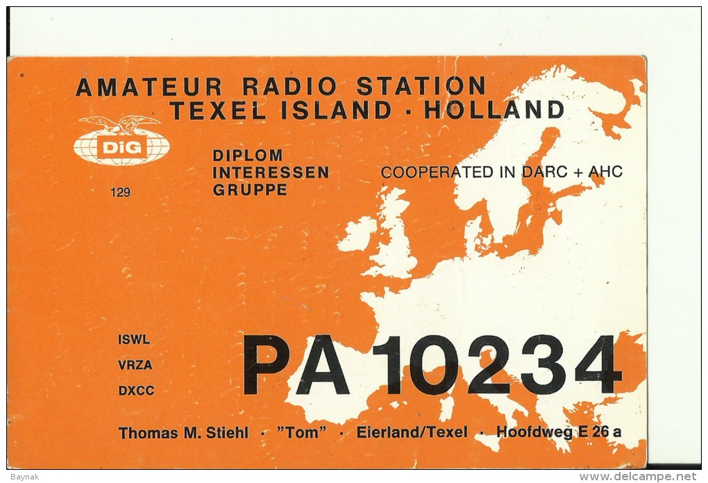QSL CARD   --    TEXEL ISLAND  --  HOLLAND - Sonstige & Ohne Zuordnung