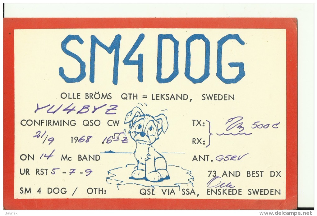 QSL CARD   --   SWEDEN  --  1968 - Sonstige & Ohne Zuordnung