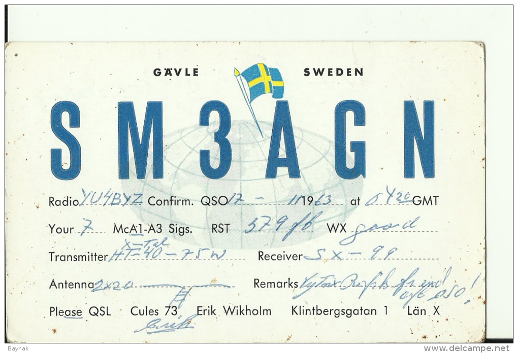 QSL CARD   --   SWEDEN - Sonstige & Ohne Zuordnung