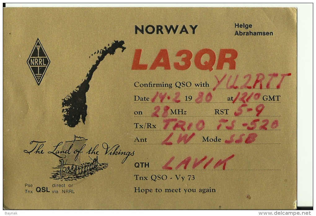 QSL CARD   --   NORWAY - Sonstige & Ohne Zuordnung