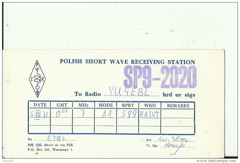 QSL CARD   --   POLAND - Sonstige & Ohne Zuordnung