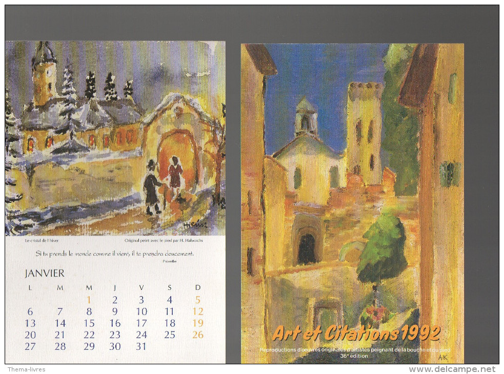 Calendrier ART ET CITATIONS 1992 (PPP2329) - Big : 1991-00