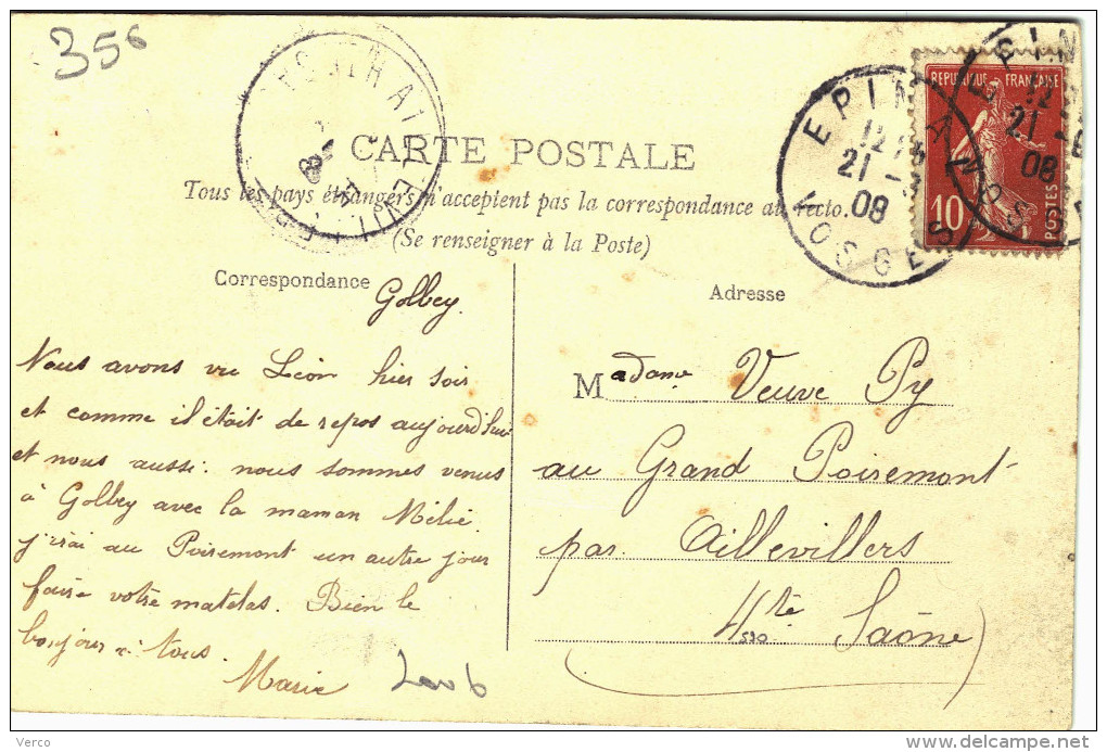 Carte Postale Ancienne De GOLBEY - Golbey