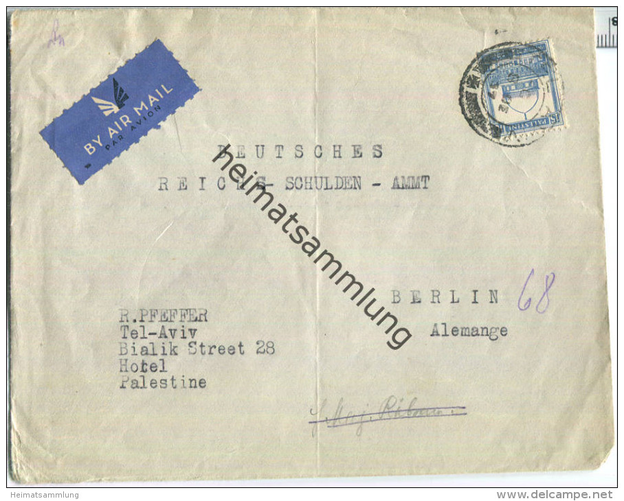 Palestine - Luftpost - Gelaufen 1937 Nach Berlin - Palestine