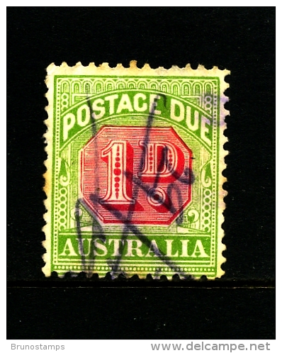 AUSTRALIA - 1910  POSTAGE DUES  1d VICTORIAN DESIGN DIE II  WMK LARGE CROWN PERF 12x12 1/2  USED PEN CANCEL SG D64a - Port Dû (Taxe)