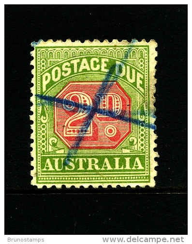 AUSTRALIA - 1910  POSTAGE   DUES  2d VICTORIAN DESIGN DIE II  WMK LARGE CROWN PERF 12x12 1/2  USED PEN CANCEL SG D65a - Port Dû (Taxe)