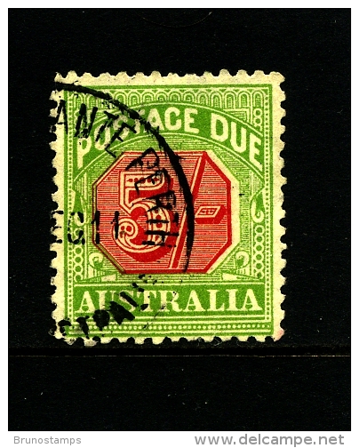 AUSTRALIA - 1909  POSTAGE  DUES  5/ VICTORIAN DESIGN  WMK LARGE CROWN PERF 12x12 1/2  FINE USED SG D71 - Port Dû (Taxe)