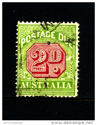 AUSTRALIA - 1918  POSTAGE   DUES  2d CARMINE VICTORIAN DESIGN  WMK LARGE CROWN PERF 14 FINE USED  SG D81a - Port Dû (Taxe)