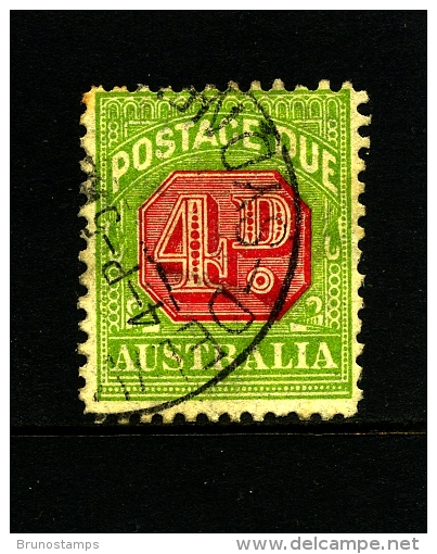 AUSTRALIA - 1934  POSTAGE   DUES  4d  CofA  WMK  PERF. 11  FINE USED  SG D109 - Segnatasse