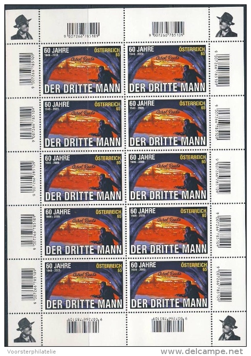 OOSTENRIJK AUSTRIA AUTRICHE 2009 KLEINBOGEN THE THIRD MAN MNH ** - Neufs