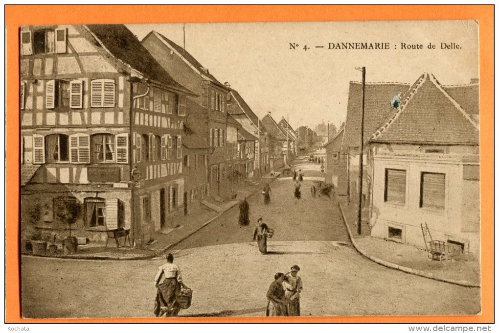 LOL246, Dannemarie, Route De Delle,  Animée, 4,  Circulée 1917 - Dannemarie