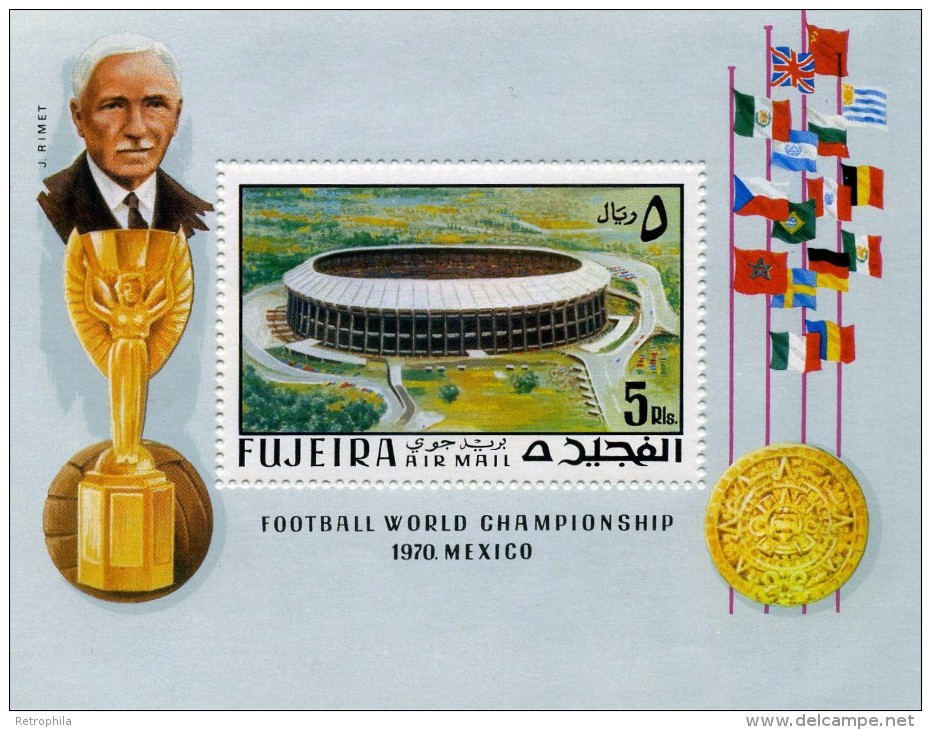 FUJEIRA - EMIRAT ARABE - BLOC CHAMPIONNAT DU MONDE DE FOOTBALL MEXICO 1970 - Fujeira