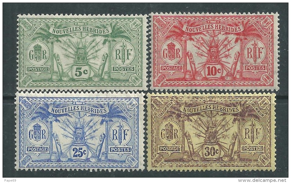 Nouvelles Hébrides N° 27 / 28 + 30 / 31 X Partie De Série : Les 4 Valeurs  Trace De Charnière Sinon TB - Unused Stamps