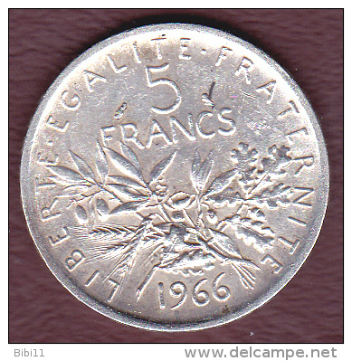 5 FRANCS SEMEUSE 1966 . ARGENT - Autres & Non Classés